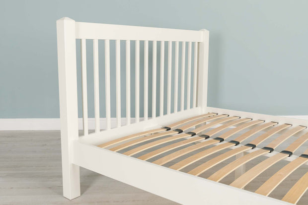 Trafalgar Soft White Solid Wood Bed Frame - 4ft6 Double - The Oak Bed Store