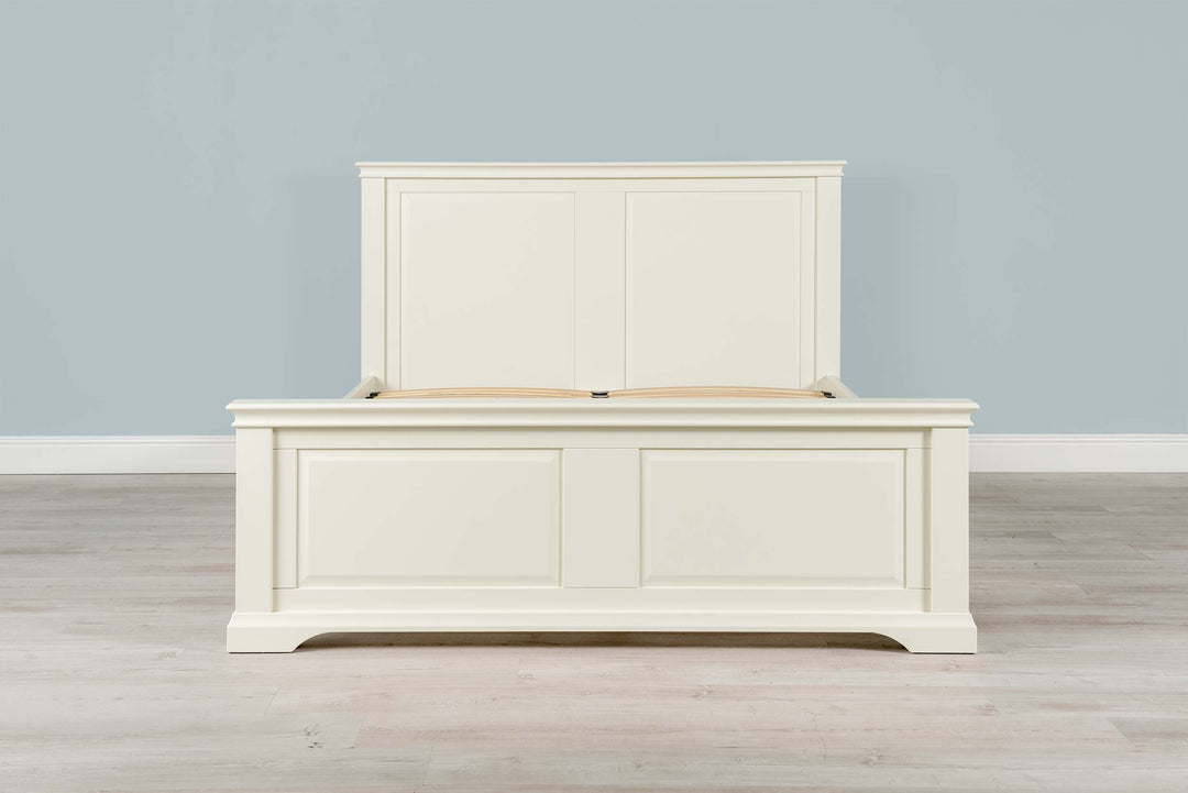 Westcott Soft White Solid Wood Bed Frame - 4ft6 Double - The Oak Bed Store