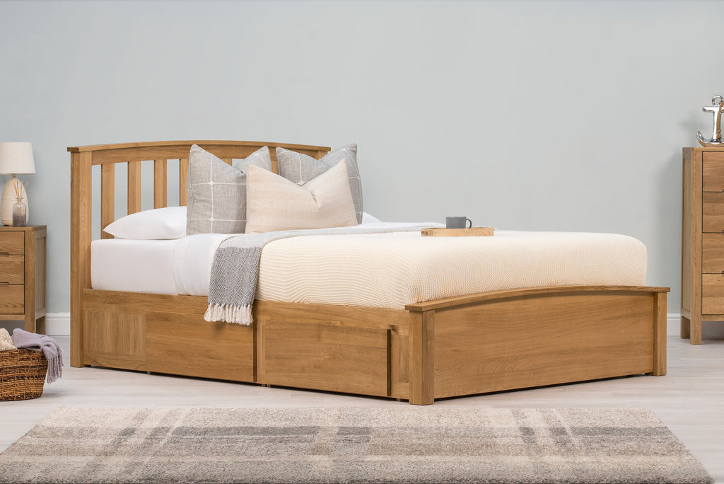 Royal Ascot Solid Oak Storage Bed Frame 4ft6 Double