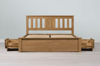 Wimbledon Solid Natural Oak Storage Bed Frame - 4ft6 Double - The Oak Bed Store