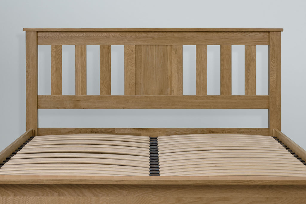 Wimbledon Solid Natural Oak Storage Bed Frame - 4ft6 Double - The Oak Bed Store