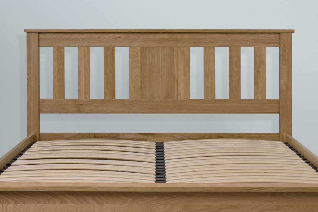 Wimbledon Solid Natural Oak Storage Bed Frame - 4ft6 Double - The Oak Bed Store