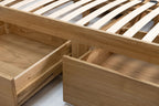 Wimbledon Solid Natural Oak Storage Bed Frame - 4ft6 Double - The Oak Bed Store