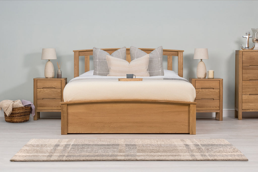 Royal Ascot Solid Natural Oak Storage Bed Frame - 5ft King Size - The Oak Bed Store