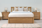 Wimbledon Solid Natural Oak Storage Bed Frame - 4ft6 Double - The Oak Bed Store