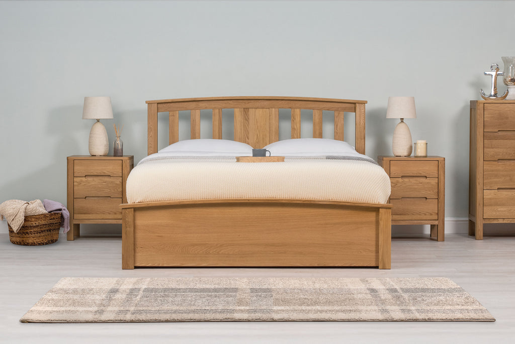 Royal Ascot Solid Natural Oak Storage Bed Frame - 5ft King Size - The Oak Bed Store