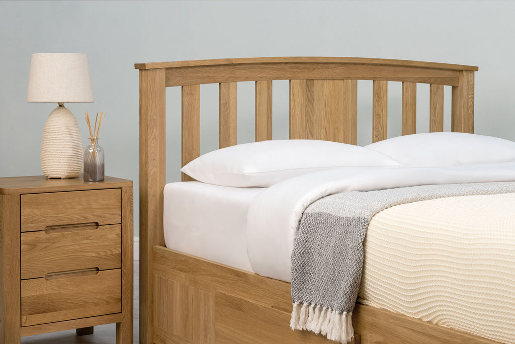 Royal Ascot Solid Natural Oak Storage Bed Frame - 5ft King Size - The Oak Bed Store