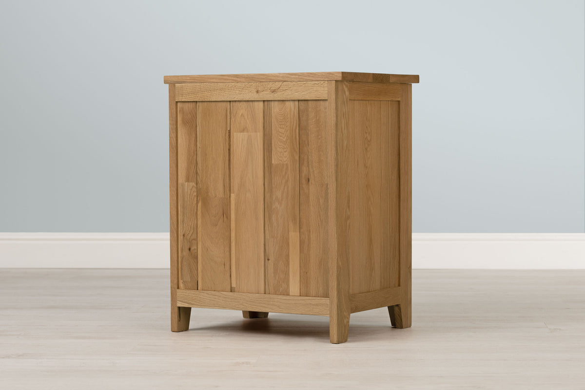 Boston Solid Natural Oak 2+1 Drawer Bedside Table - Standard
