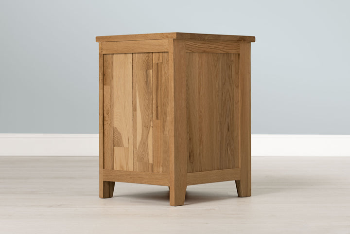 Boston Solid Natural Oak 2+1 Drawer Bedside Table - Narrow