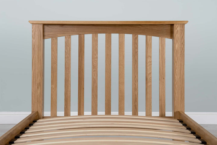 Boston Solid Natural Oak Bed Frame - Low Foot End - 3ft Single