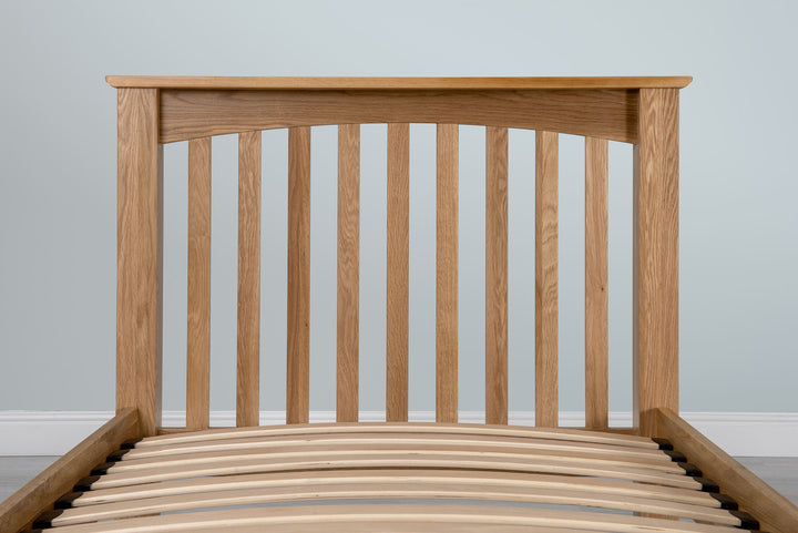 Boston Solid Natural Oak Bed Frame - Low Foot End - 3ft Single