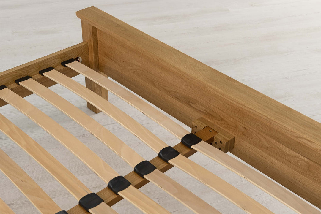 Boston Solid Natural Oak Bed Frame - Low Foot End - 4ft Small Double
