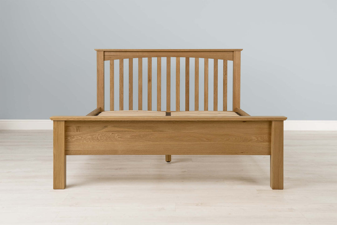 Boston Solid Natural Oak Bed Frame - Low Foot End - 4ft Small Double