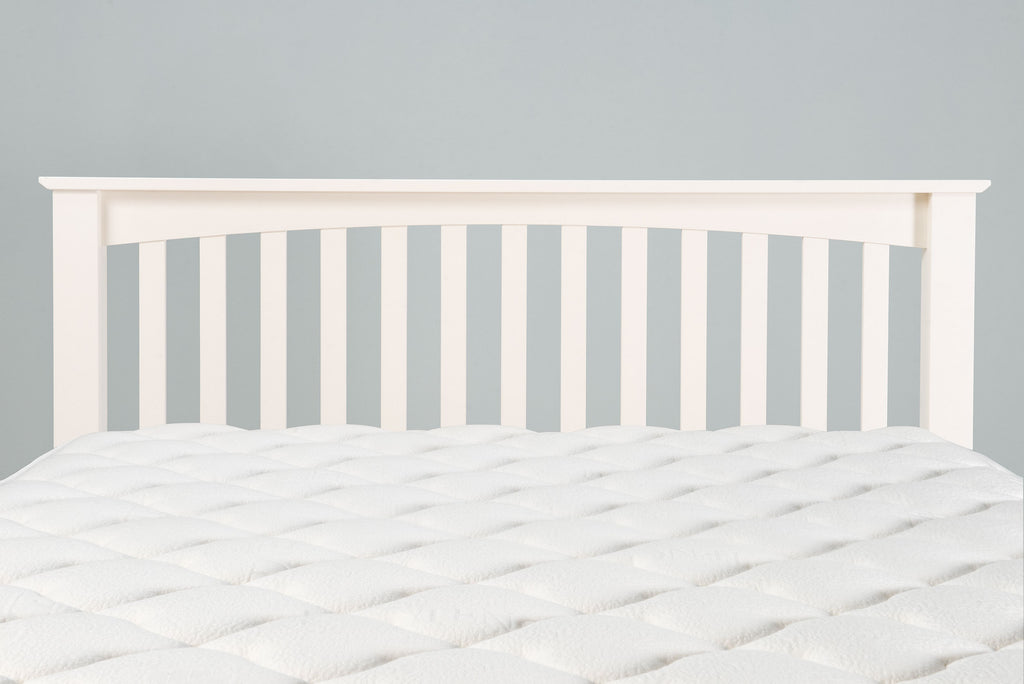 Boston Soft White Solid Wood Bed Frame - Low Foot End - 4ft Small Double - The Oak Bed Store