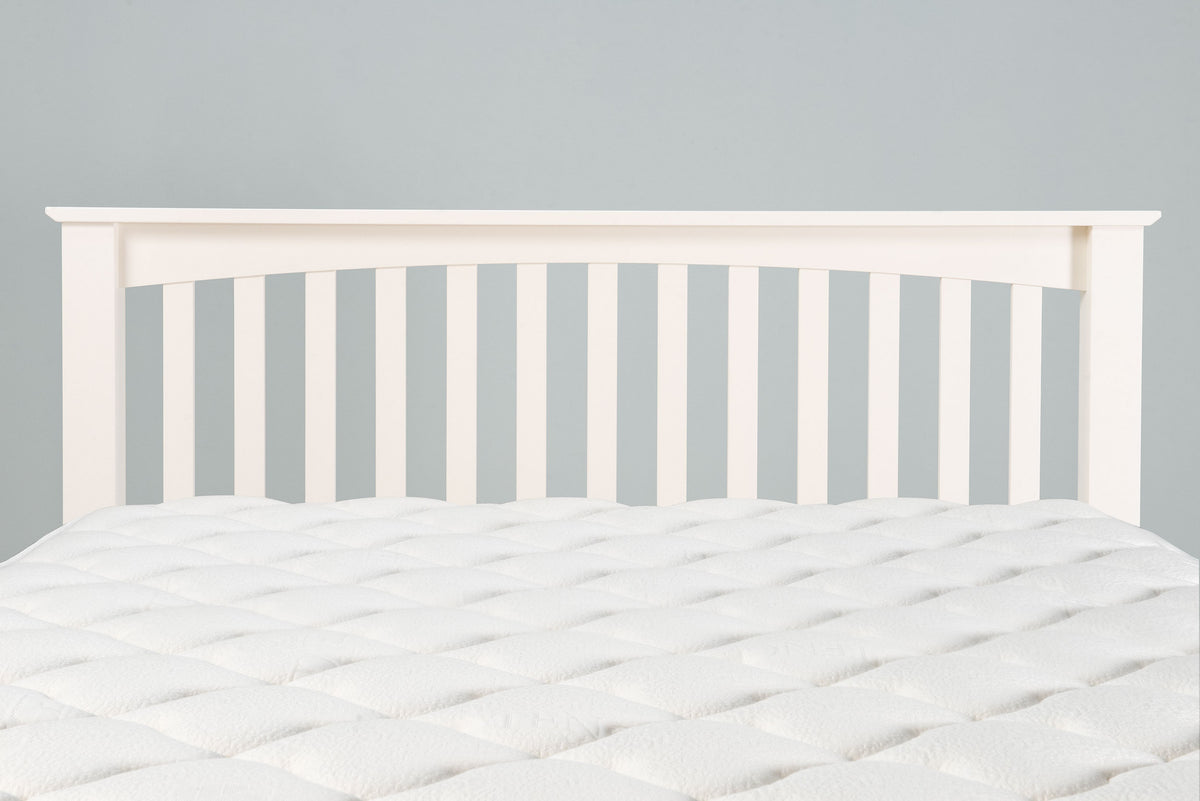 Boston Soft White Solid Wood Bed Frame - Low Foot End - 4ft Small Double - The Oak Bed Store