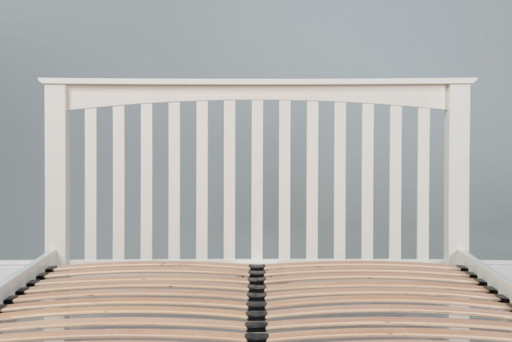 Boston Soft White Solid Wood Bed Frame - Low Foot End - 4ft6 Double - The Oak Bed Store