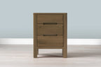 Rustic Oak 2+1 Drawer Bedside Table - Style 1 - Standard - The Oak Bed Store