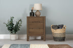 Rustic Oak 2+1 Drawer Bedside Table - Style 1 - Standard - The Oak Bed Store