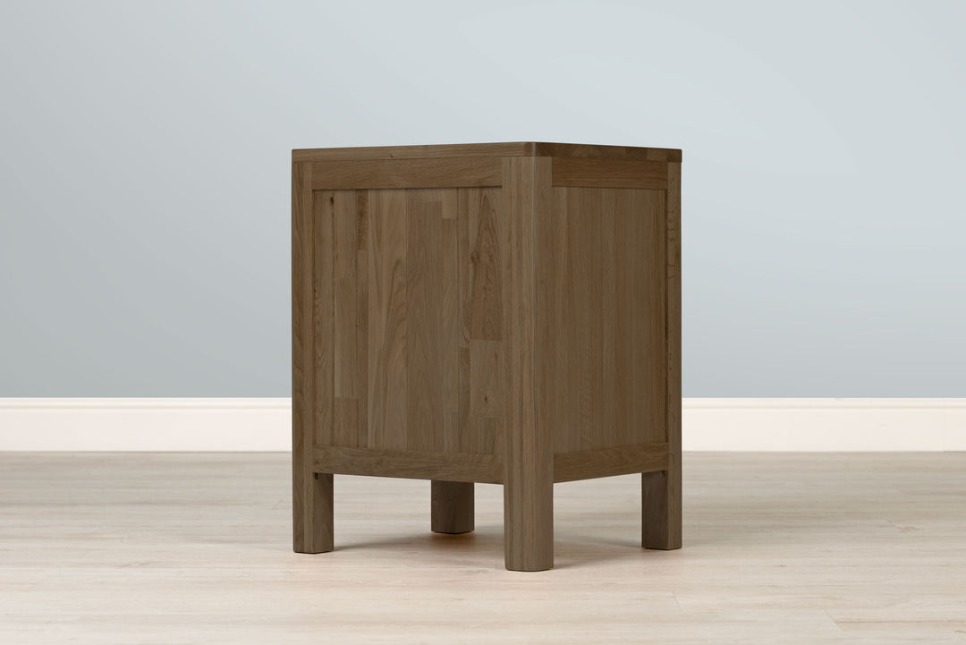 Rustic Oak 2+1 Drawer Bedside Table - Style 1 - Standard - The Oak Bed Store