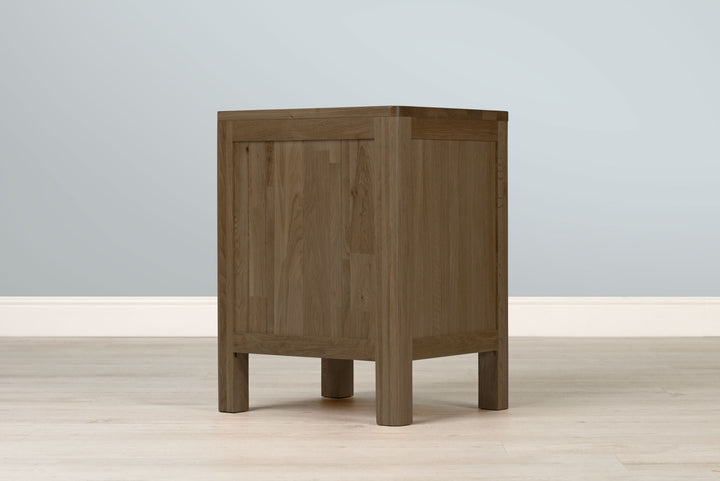 Rustic Oak 2+1 Drawer Bedside Table - Style 1 - Standard - The Oak Bed Store