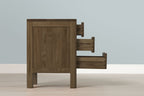 Rustic Oak 2+1 Drawer Bedside Table - Style 1 - Narrow - The Oak Bed Store