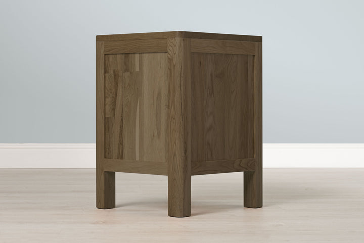 Rustic Oak 2+1 Drawer Bedside Table - Style 1 - Narrow - The Oak Bed Store