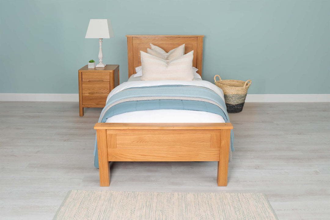 Capri Solid Natural Oak Bed Frame - 3ft Single