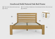Goodwood Solid Natural Oak Bed Frame - 4ft Small Double