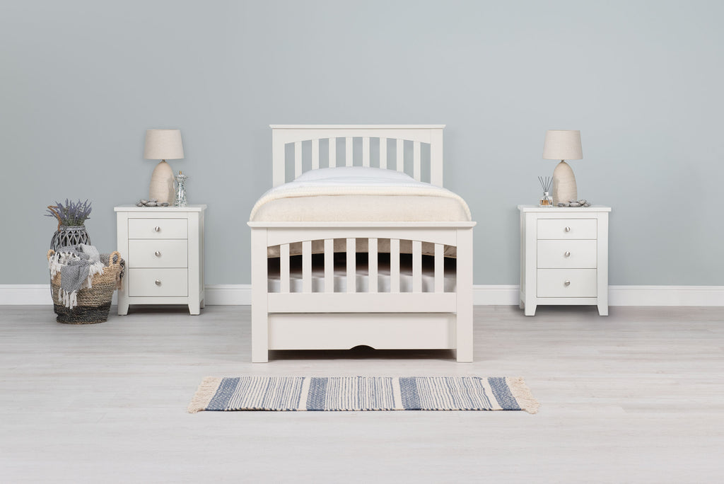 Heywood Soft White Solid Wood Guest Bed - 3ft Single