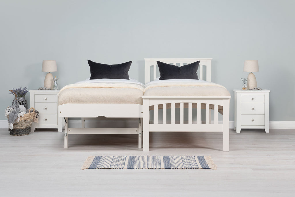 Heywood Soft White Solid Wood Guest Bed - 3ft Single
