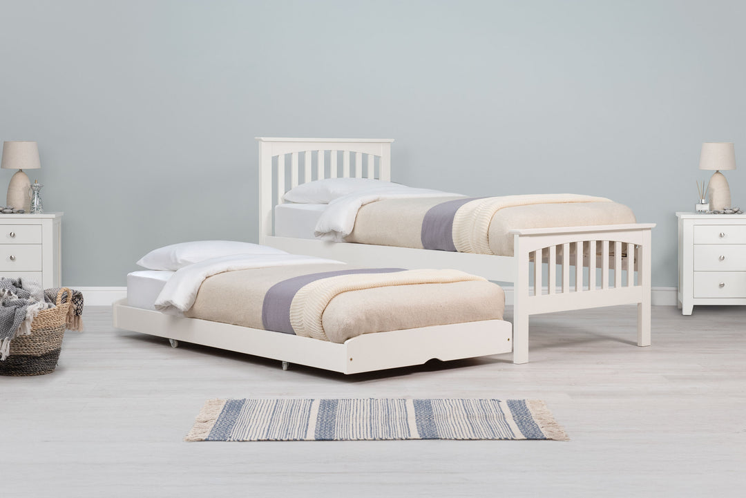 Heywood Soft White Solid Wood Guest Bed - 3ft Single