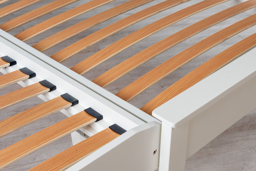 Heywood Soft White Solid Wood Guest Bed (Low Foot End) - 3ft Single