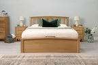Royal Ascot Solid Natural Oak Ottoman Storage Bed Frame - 6ft Super King - The Oak Bed Store