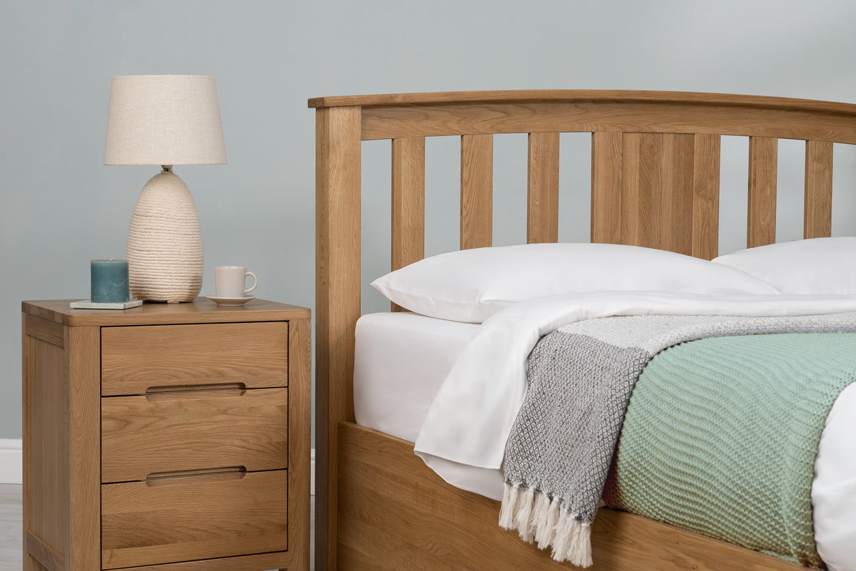 Royal Ascot Solid Natural Oak Ottoman Storage Bed Frame - 6ft Super King - The Oak Bed Store