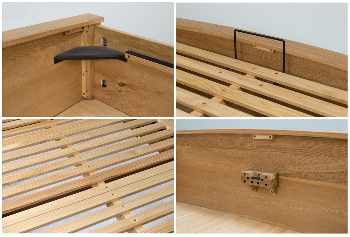 Royal Ascot Solid Natural Oak Ottoman Storage Bed Frame - 6ft Super King - The Oak Bed Store