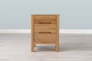 Natural Oak 2+1 Drawer Bedside Table - Style 1