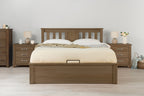 Wilmore Solid Rustic Oak Ottoman Storage Bed Frame - 6ft Super King - The Oak Bed Store