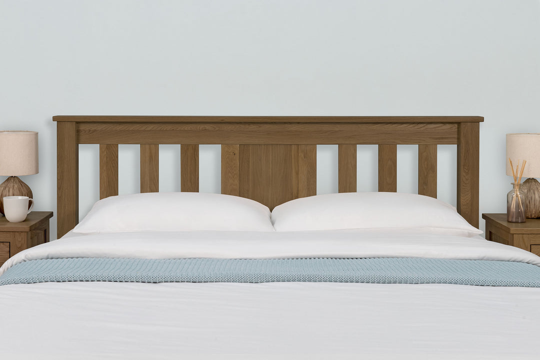 Wimbledon Solid Rustic Oak Storage Bed Frame - 5ft King Size