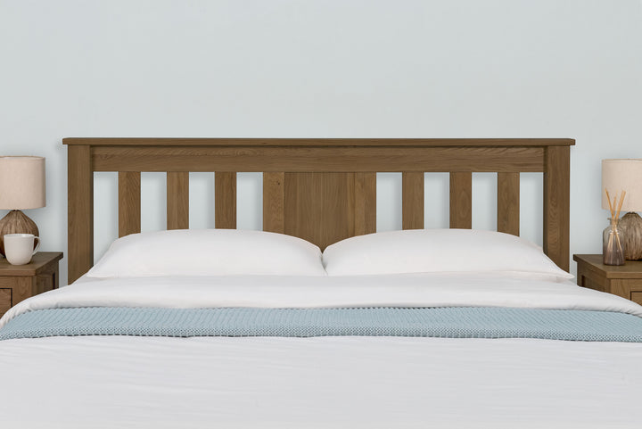 Wimbledon Solid Rustic Oak Storage Bed Frame - 5ft King Size