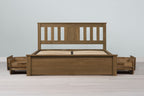 Wimbledon Solid Rustic Oak Storage Bed Frame - 4ft6 Double - The Oak Bed Store