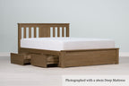 Wimbledon Solid Rustic Oak Storage Bed Frame - 4ft6 Double - The Oak Bed Store