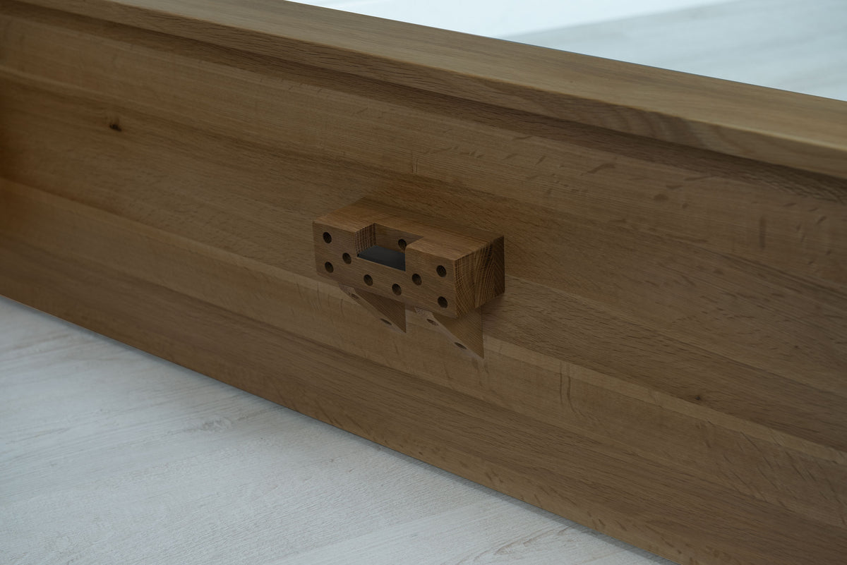 Wilmore Solid Rustic Oak Ottoman Storage Bed Frame - 6ft Super King - The Oak Bed Store