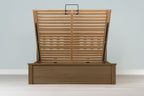 Wilmore Solid Rustic Oak Ottoman Storage Bed Frame - 6ft Super King - The Oak Bed Store