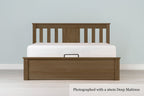 Wilmore Solid Rustic Oak Ottoman Storage Bed Frame - 6ft Super King - The Oak Bed Store