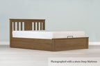 Wilmore Solid Rustic Oak Ottoman Storage Bed Frame - 6ft Super King - The Oak Bed Store