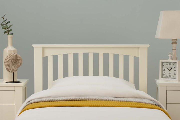 Boston Soft White Solid Wood Bed Frame - 3ft Single - The Oak Bed Store