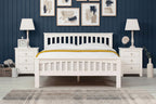 Boston Soft White Solid Wood Bed Frame - 4ft Small Double - The Oak Bed Store