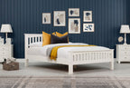 Boston Soft White Solid Wood Bed Frame - 4ft6 Double - The Oak Bed Store