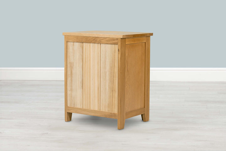 Boston Solid Natural Oak 2+1 Drawer Bedside Table - The Oak Bed Store