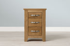 Boston Solid Natural Oak 2+1 Drawer Bedside Table - Narrow - The Oak Bed Store